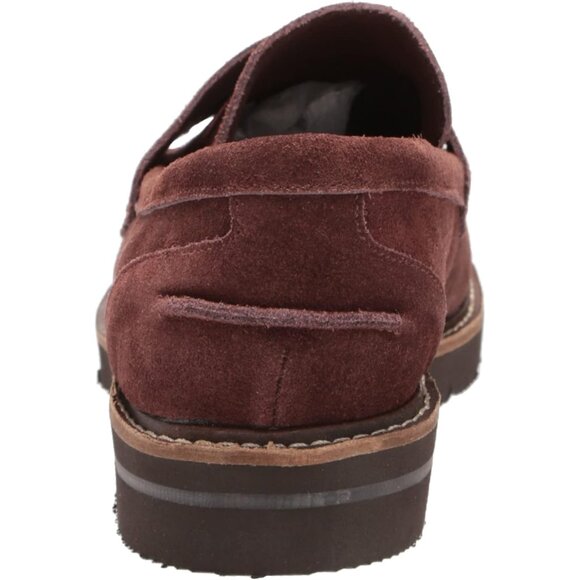 Anne Klein Womens Brown Rubber Low Chunky Heel Rounded Toe Emmylou Loafer Flat - Picture 3 of 8